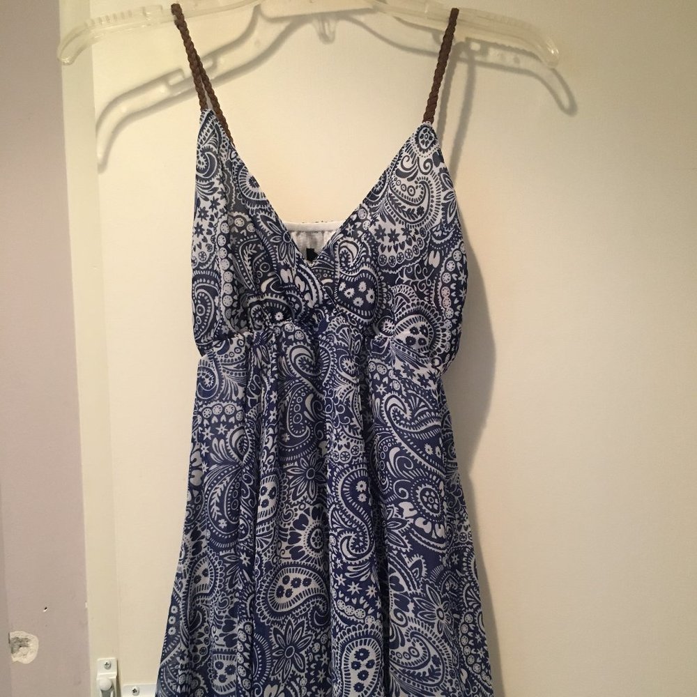NWT Ocean Drive Blue/White Mini Dress Size Small